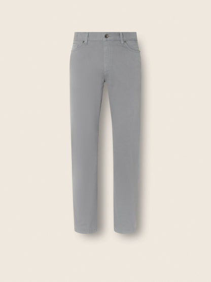 Zegna Light Grey Stretch Cotton Roccia Pants
