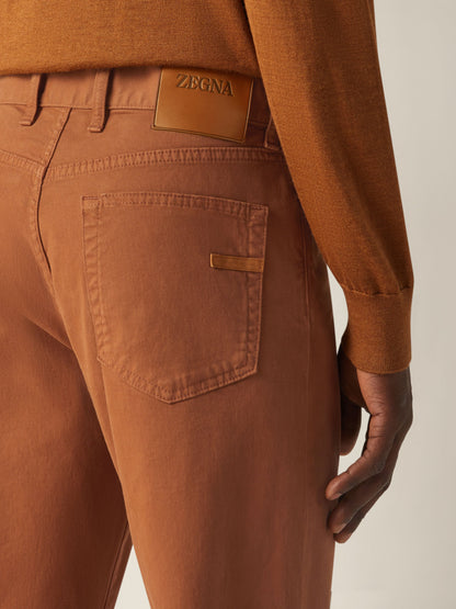 Zegna Dark Foliage Stretch Cotton Roccia Jeans