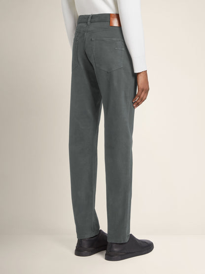 Zegna Light Grey Stretch Cotton Roccia Jeans