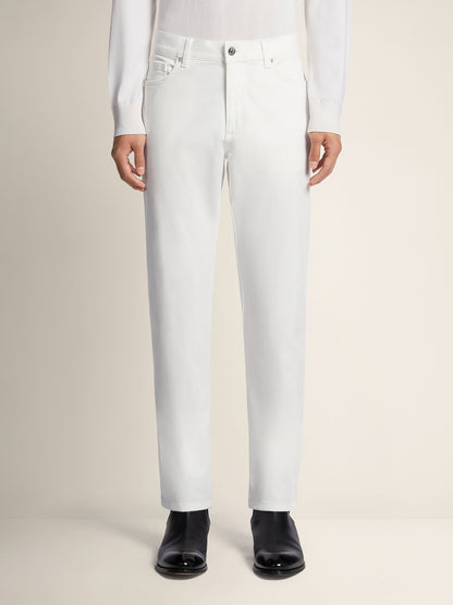 Zegna White Stretch Cotton Roccia Jeans