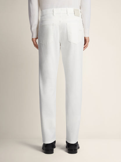 Zegna White Stretch Cotton Roccia Jeans