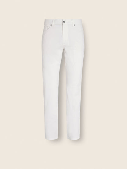 Zegna White Stretch Cotton Roccia Jeans