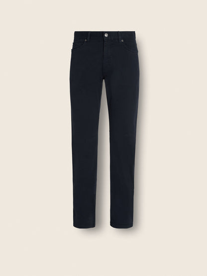 Zegna Navy Blue Stretch Cotton Roccia Jeans