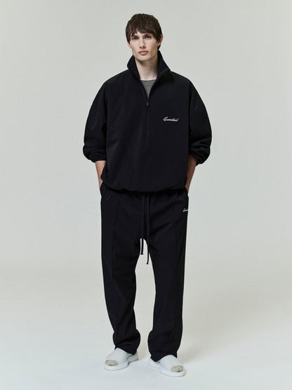 Essentials Sporty Nylon Half Zip Jet Black