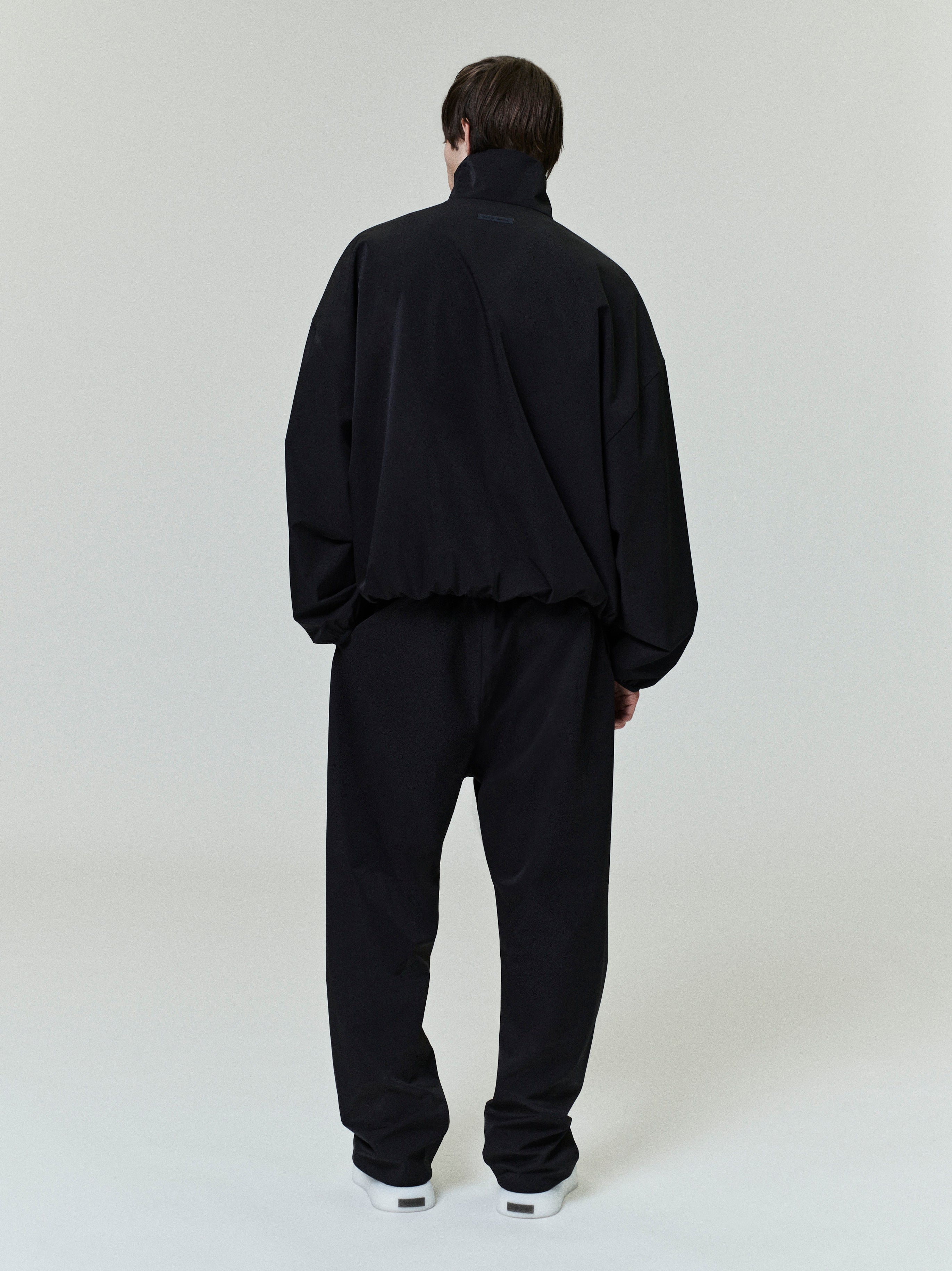 Essentials Sporty Nylon Half Zip Jet Black