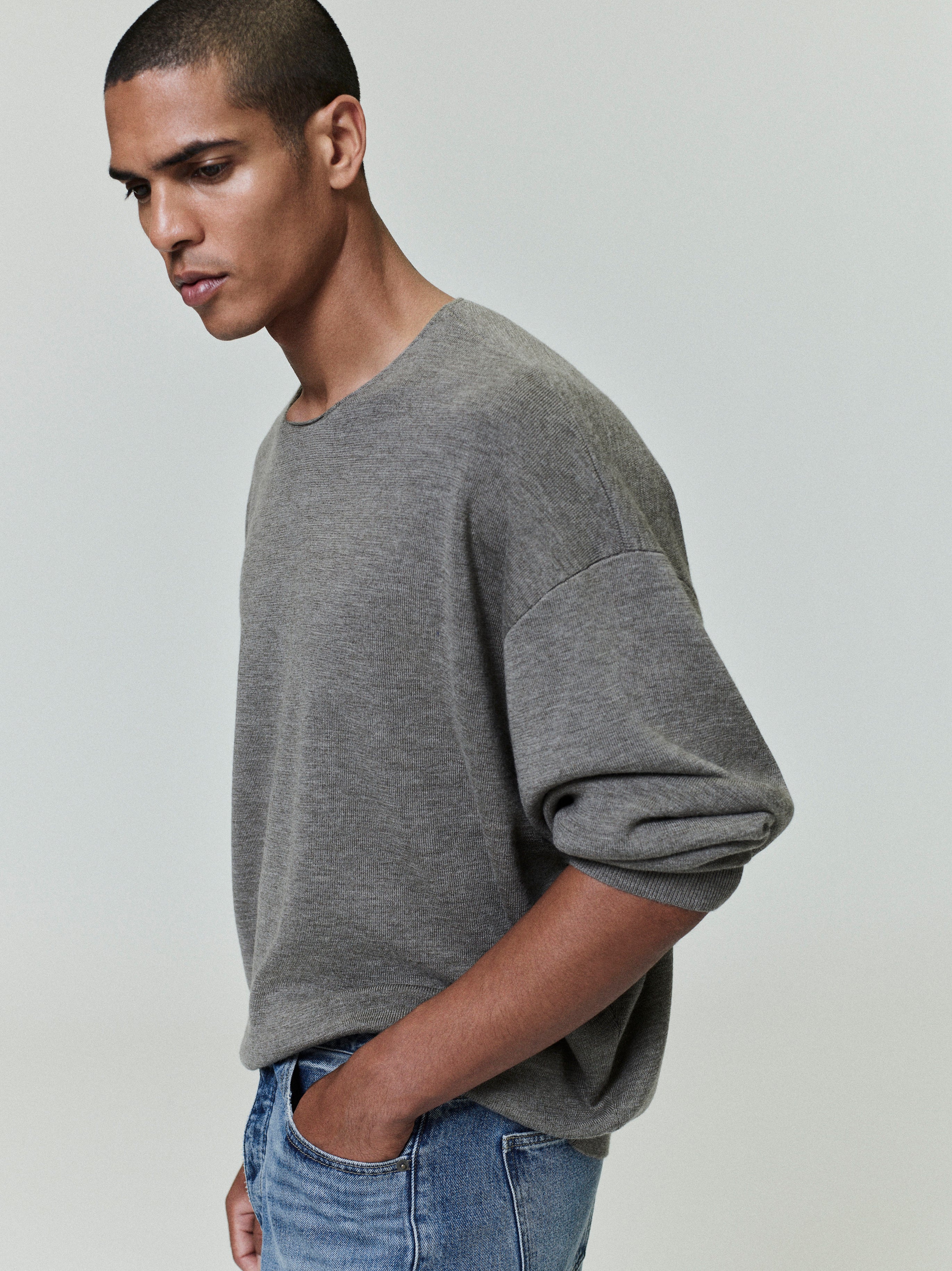 Essentials Merino Crewneck Sweater Homestead Heather