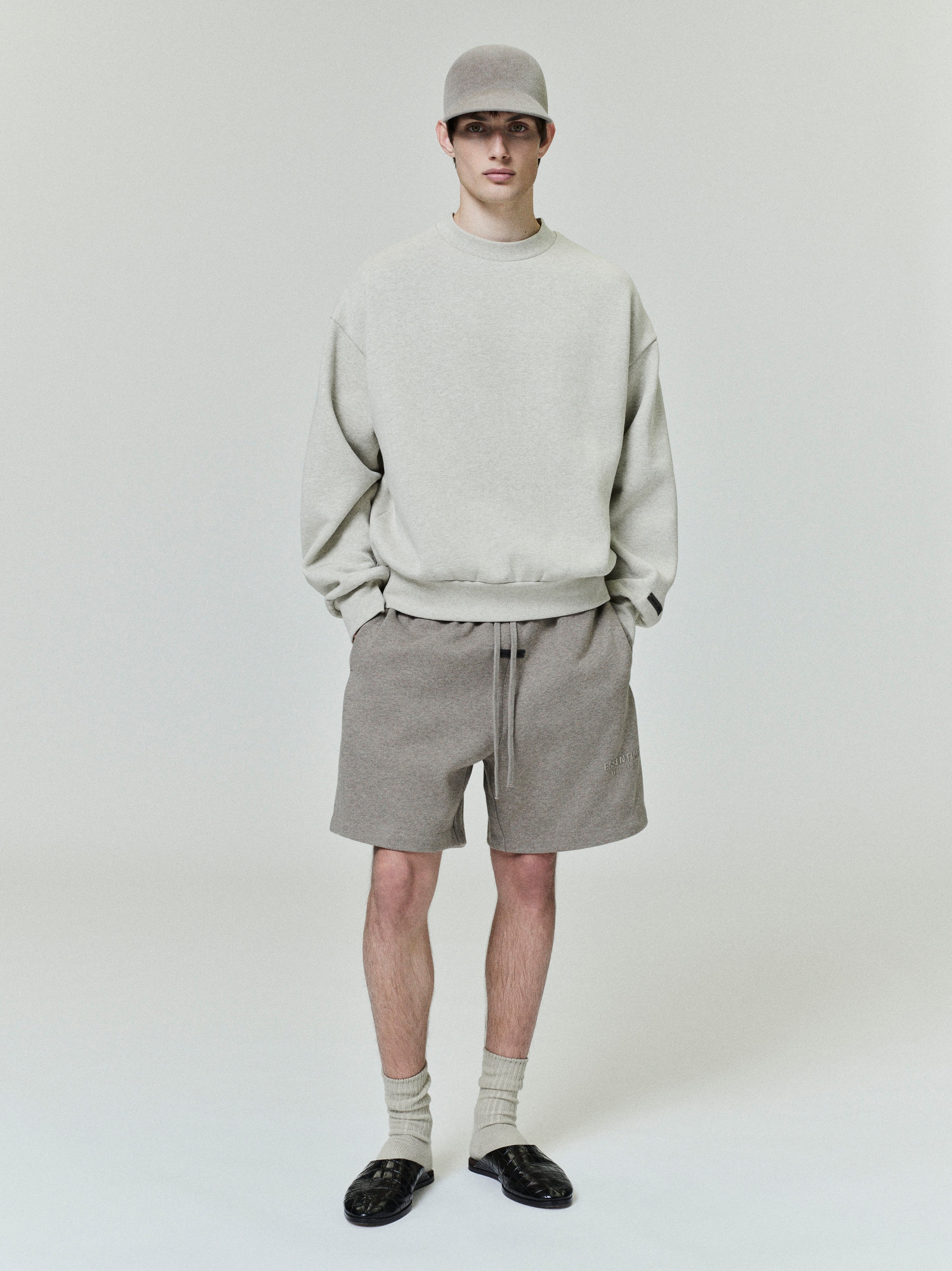 Essentials Classic Fleece Crewneck Heather Stone