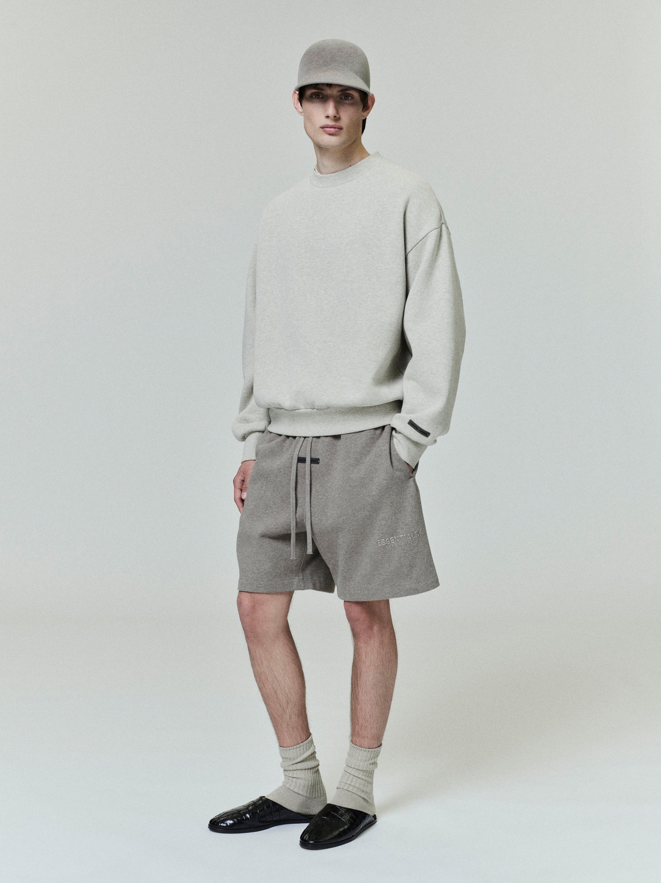 Essentials Classic Fleece Crewneck Heather Stone