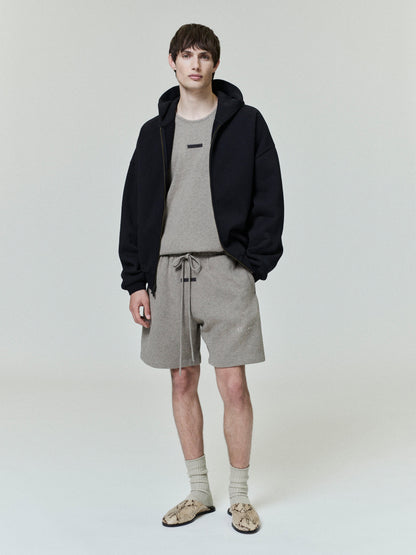 Essentials Embossed Classic Fleece Zip-Up Hoodie Vintage Black