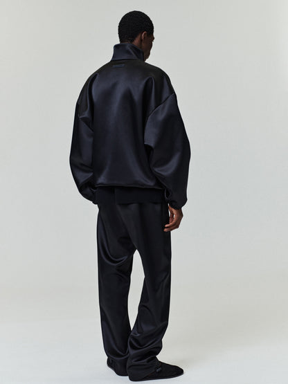 Essentials Bonded Satin Relaxed Track Pant Jet Black