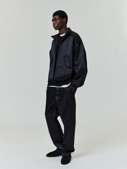 Essentials Bonded Satin Relaxed Track Pant Jet Black