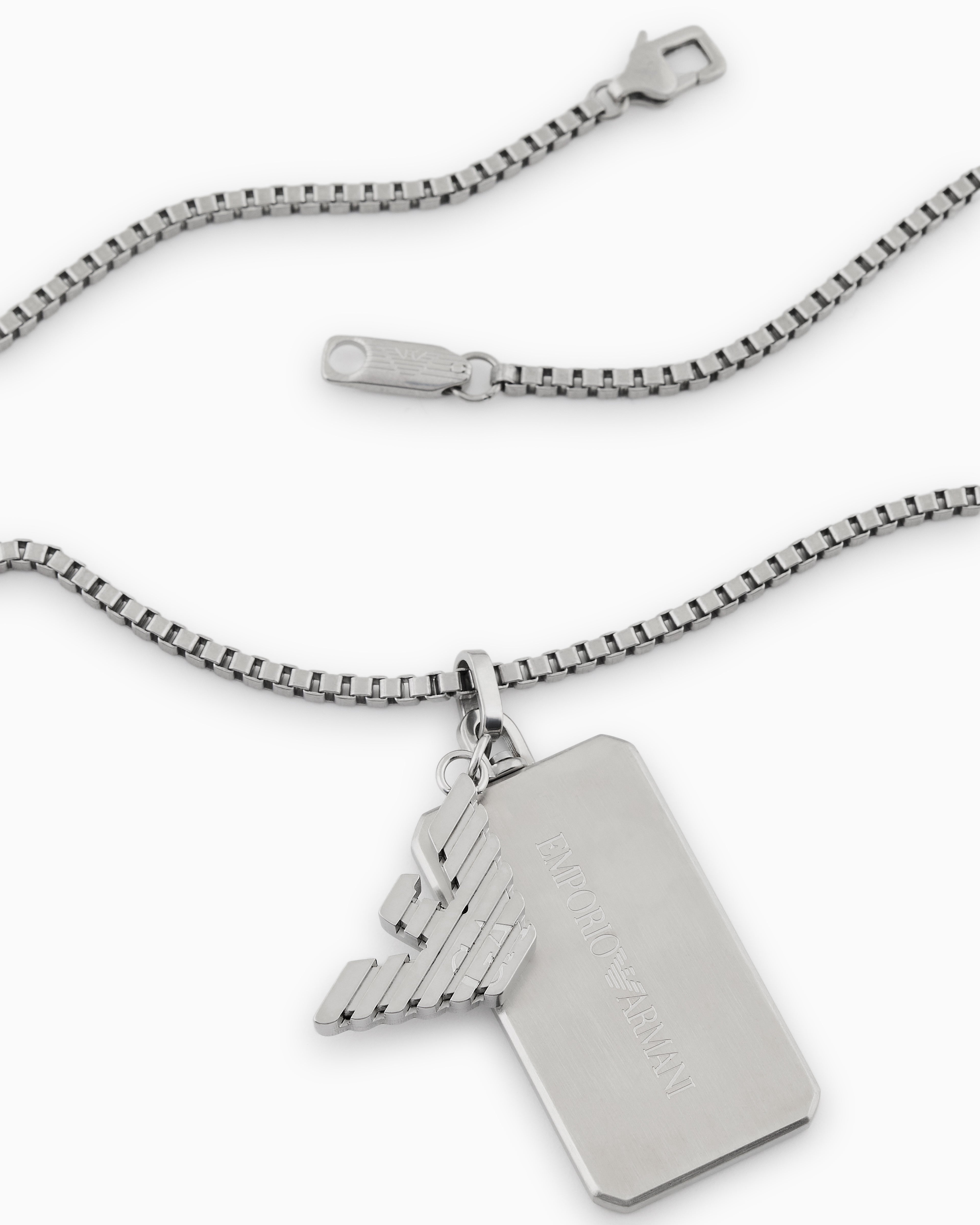 Emporio Armani  Stainless Steel Dog Tag Necklace