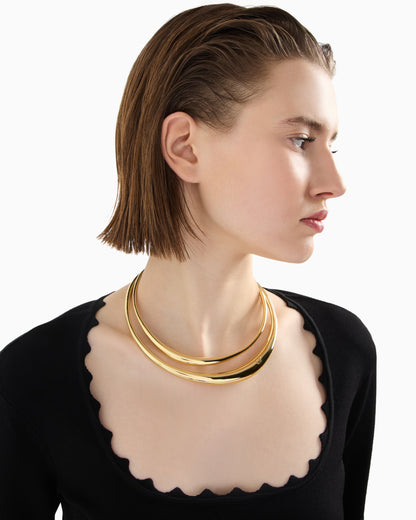 Emporio Armani  Gold-Tone Brass Collar Necklace
