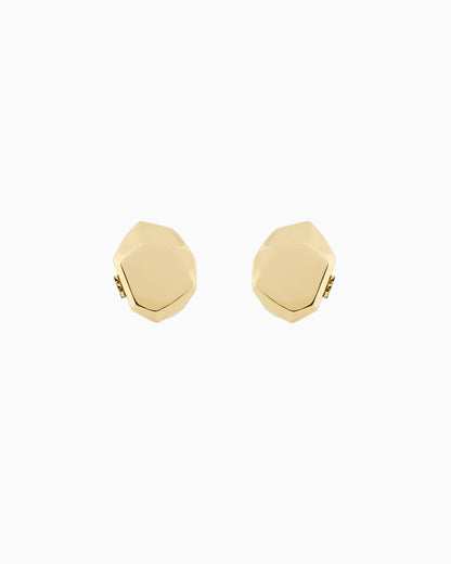 Emporio Armani  Gold-Tone Brass Stud Earrings