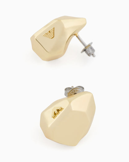 Emporio Armani  Gold-Tone Brass Stud Earrings