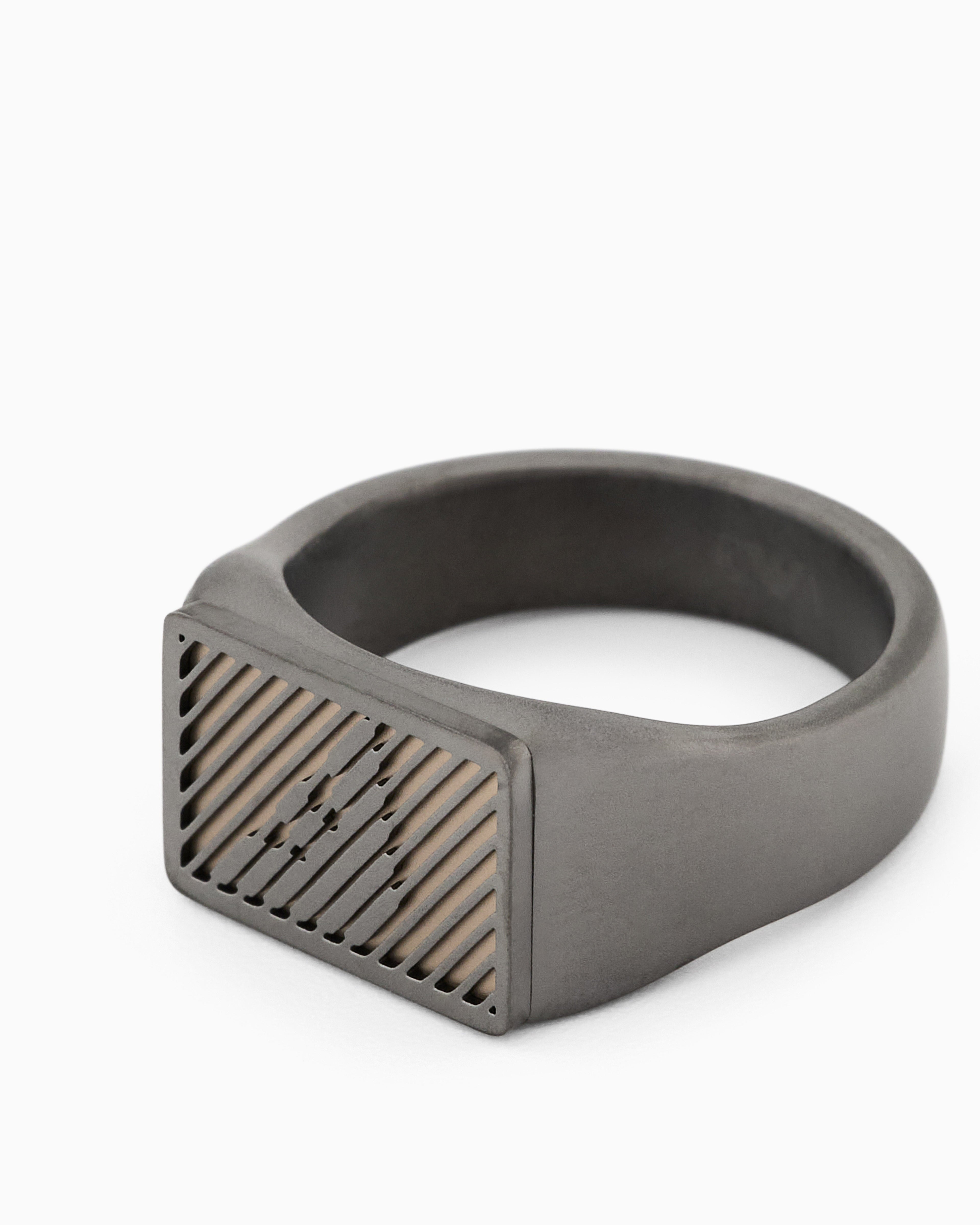 Emporio Armani  Two-Tone Stainless Steel Signet Ring