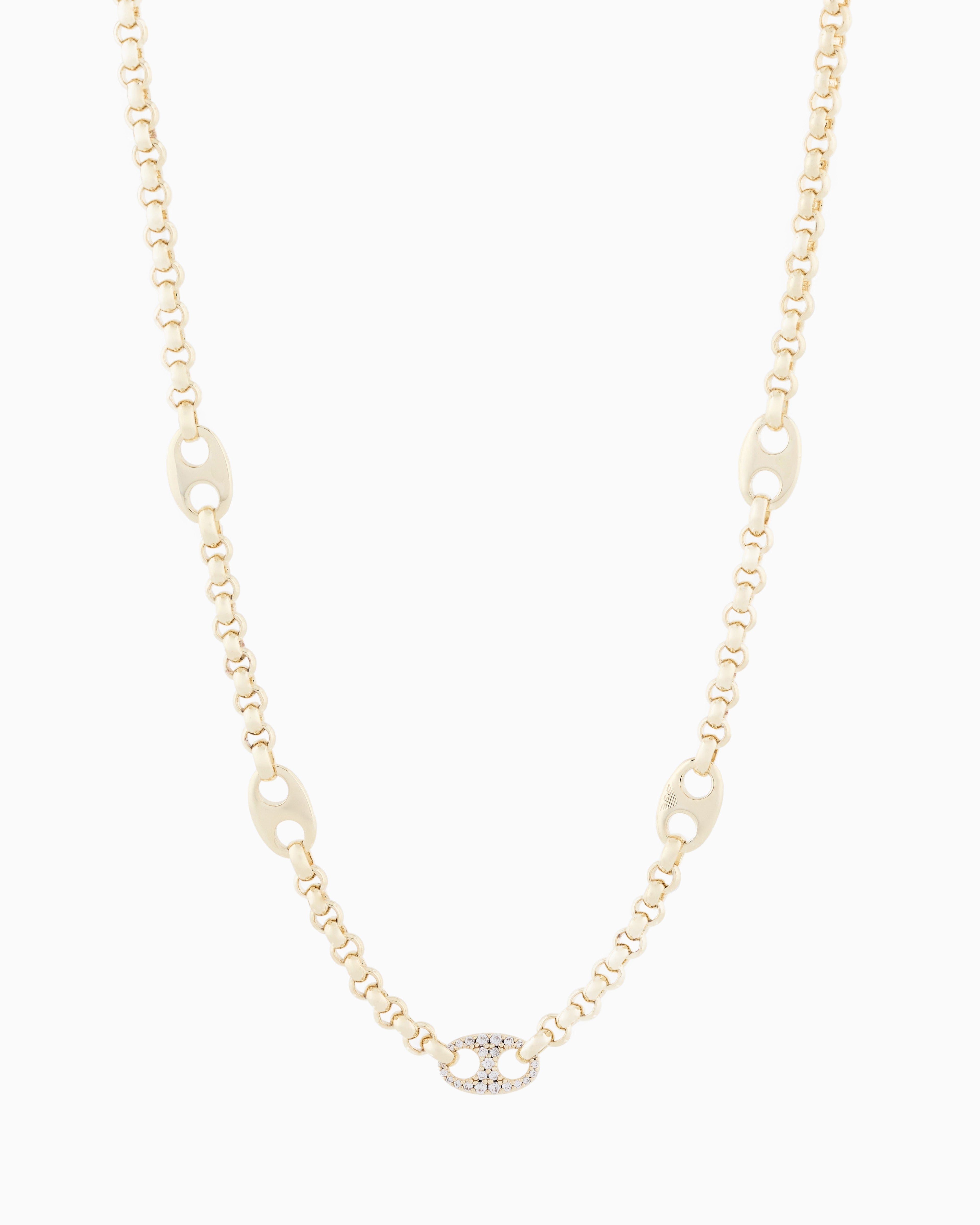 Emporio Armani  Gold-Tone Brass Station Necklace