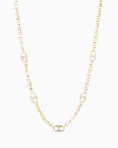 Emporio Armani  Gold-Tone Brass Station Necklace