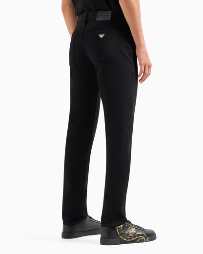 Emporio Armani J75 Slim-fit stretch denim jeans with gold details