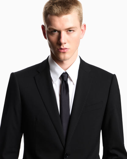 Emporio Armani Single-breasted light wool suit with micro design