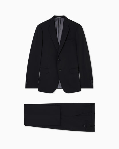 Emporio Armani Single-breasted light wool suit with micro design