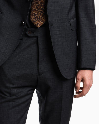 Emporio Armani Single-breasted suit made of tropical light wool with a check motif