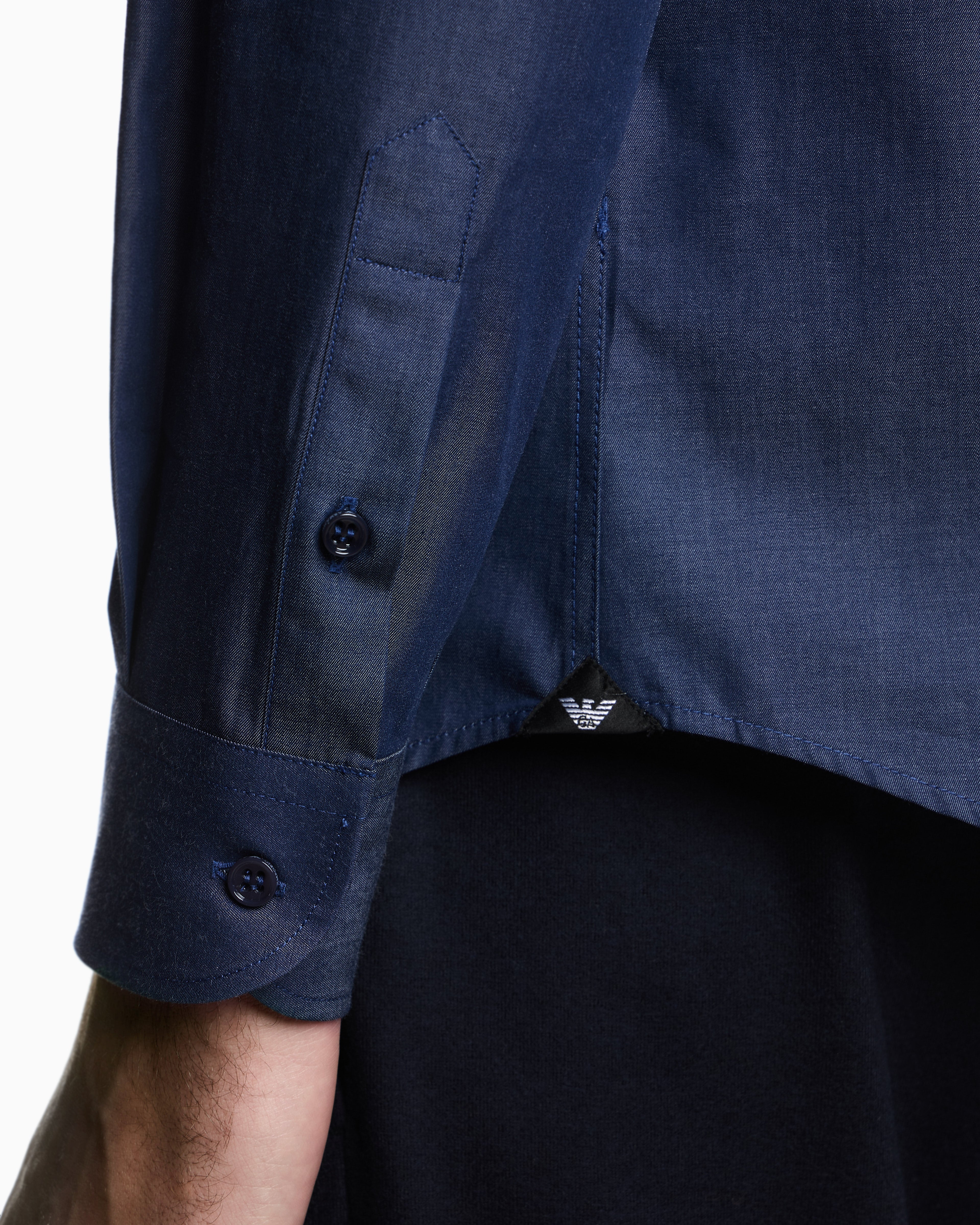 Emporio Armani Denim-effect fabric shirt