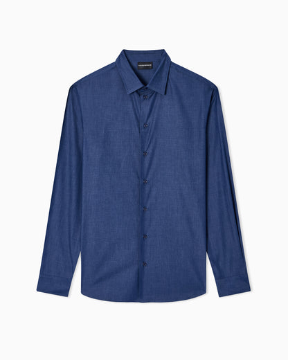 Emporio Armani Denim-effect fabric shirt