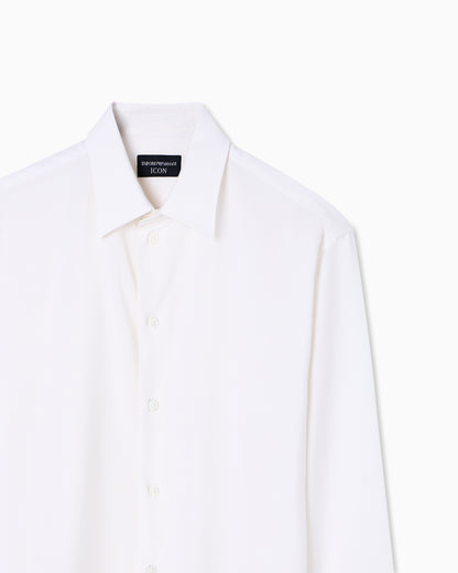Emporio Armani Icon shirt in tropical light wool canvas