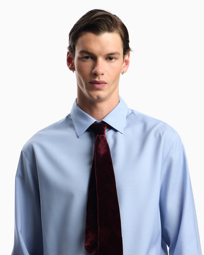 Emporio Armani Icon shirt in tropical light wool canvas