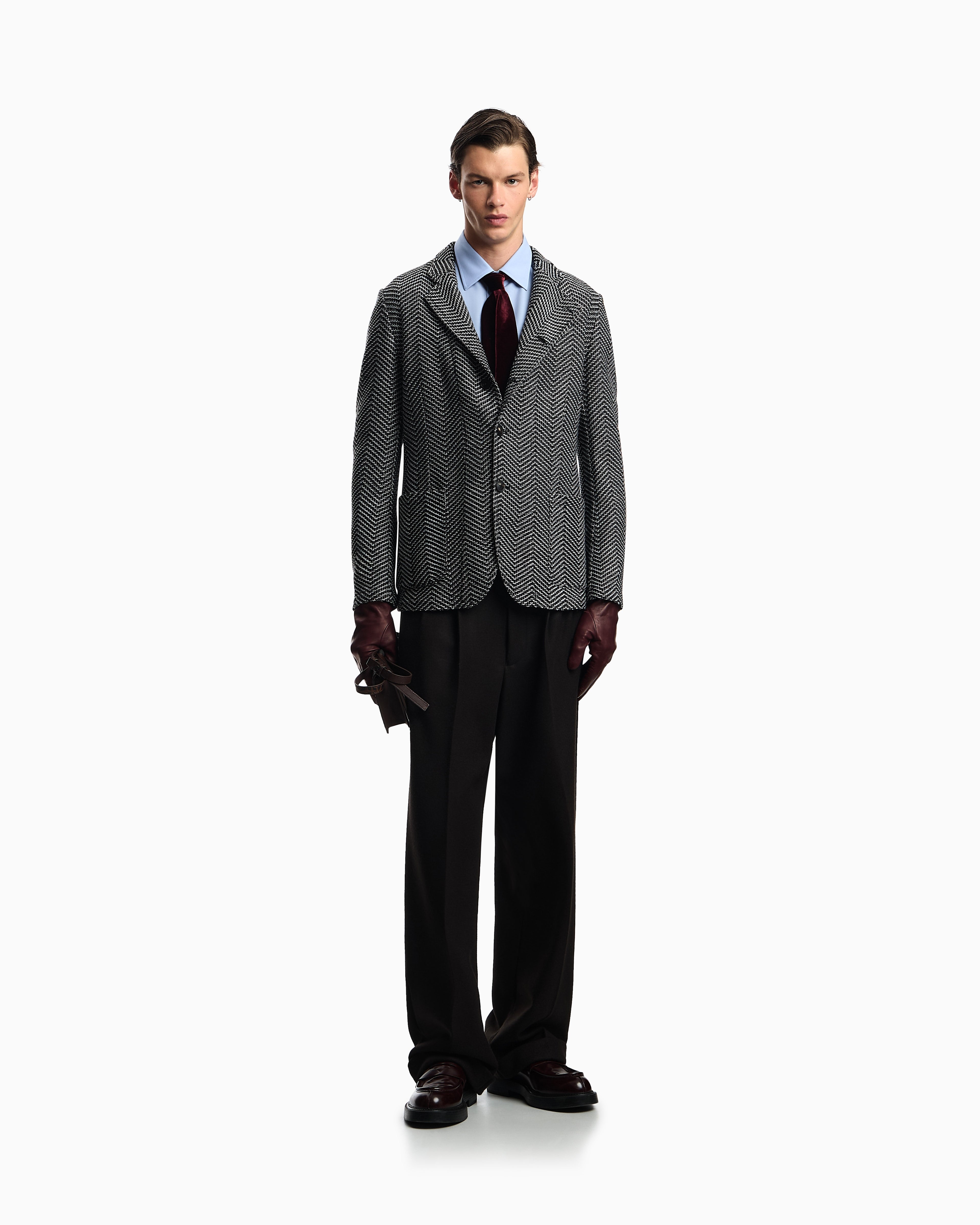Emporio Armani Icon shirt in tropical light wool canvas