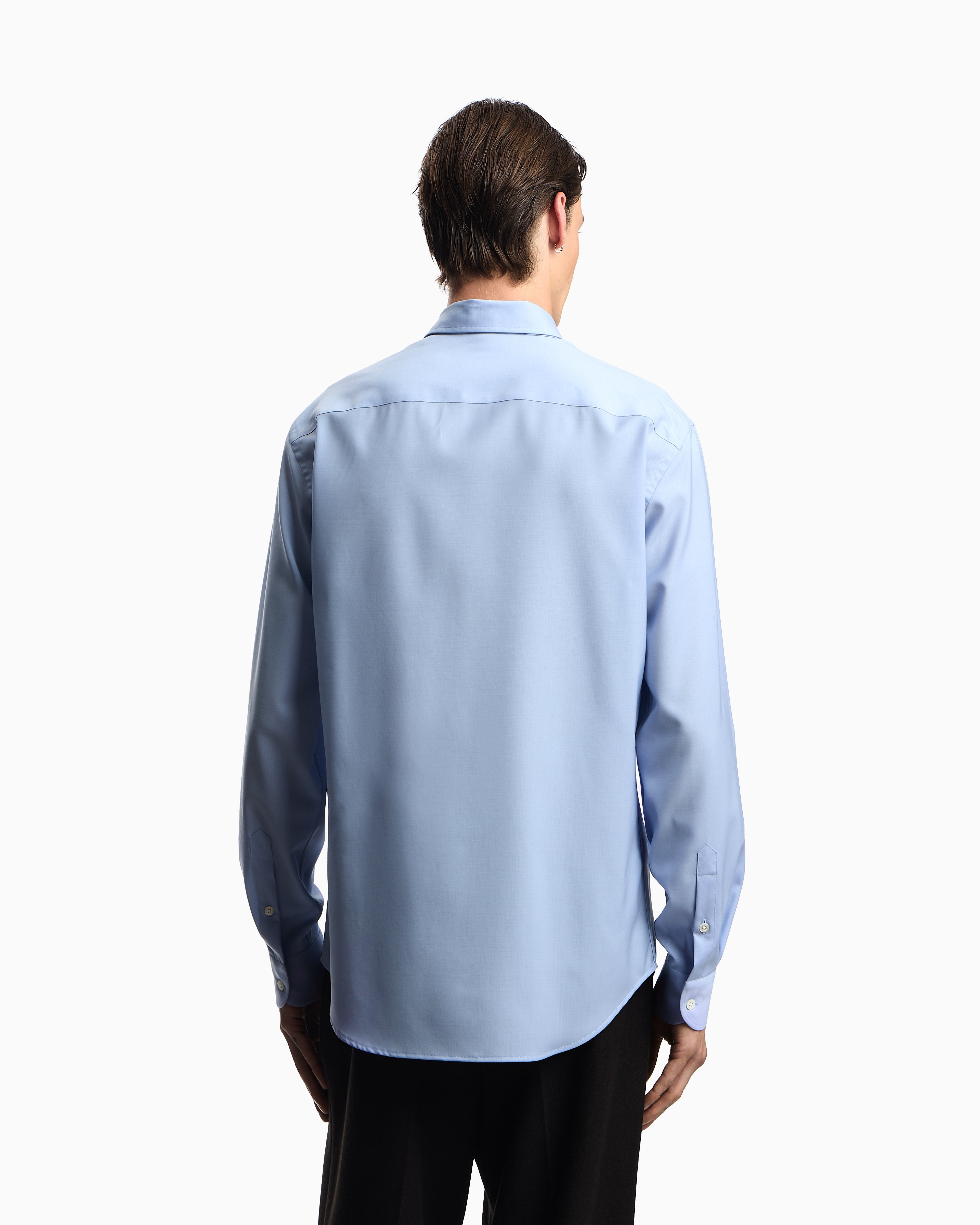 Emporio Armani Icon shirt in tropical light wool canvas