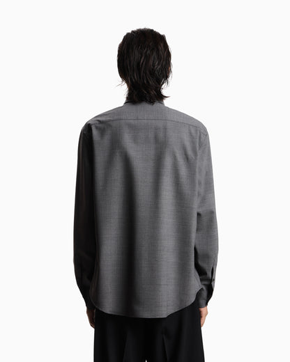 Emporio Armani Soft-finish virgin-wool canvas shirt