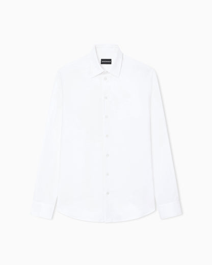 Emporio Armani Textured linen blend shirt