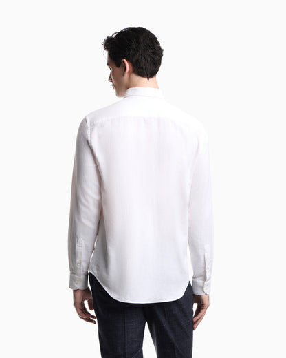 Emporio Armani Textured linen blend shirt