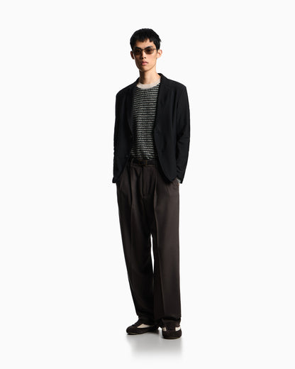 Emporio Armani Single-breasted jacket in technical jersey with a 3D micro-textured effect