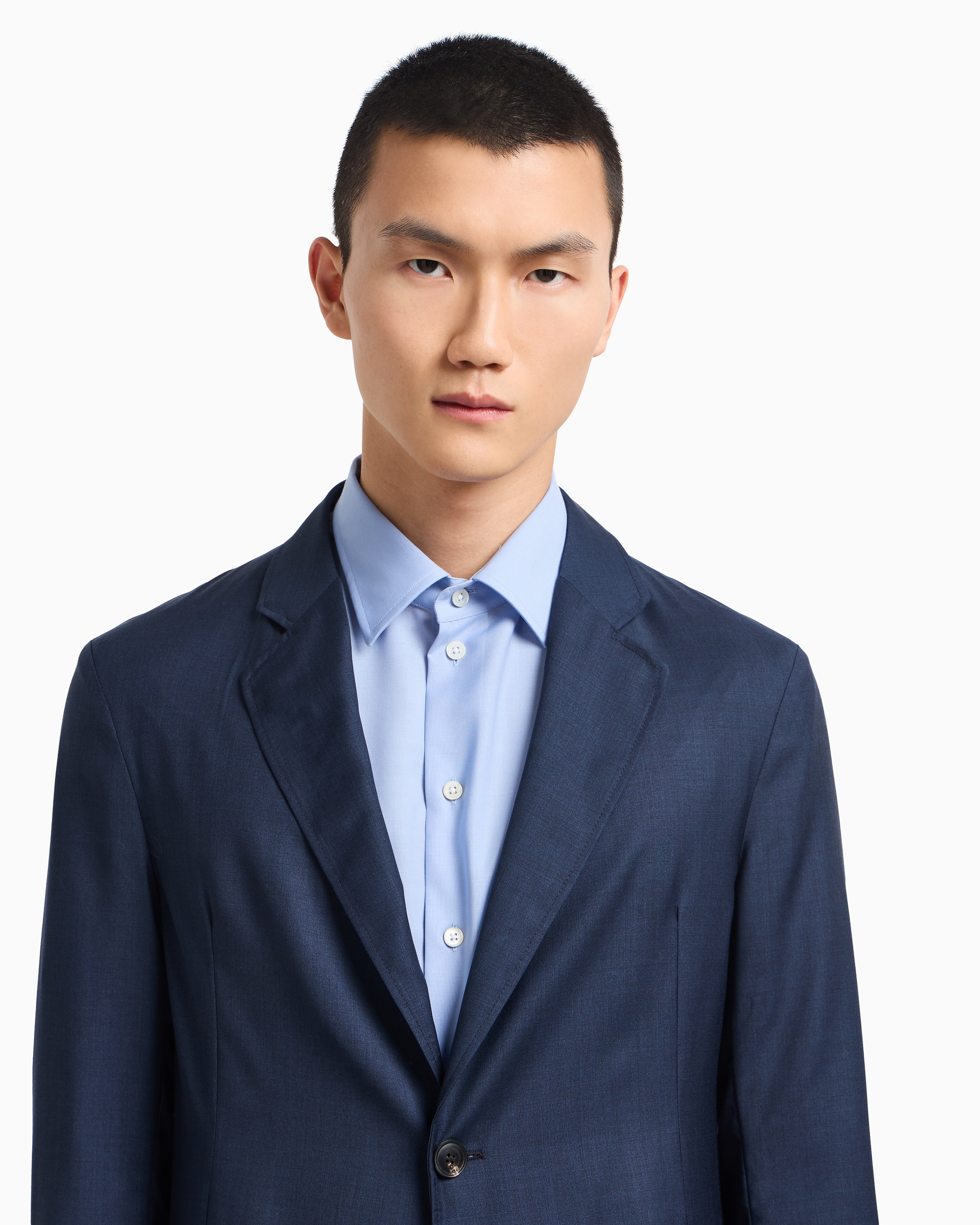 Emporio Armani Icon single-breasted jacket in tropical light wool canvas