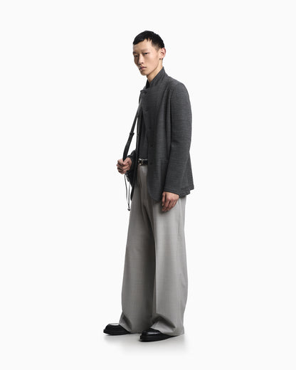 Emporio Armani Guru-collar jacket with off-centre fastening in a 3D jersey knit