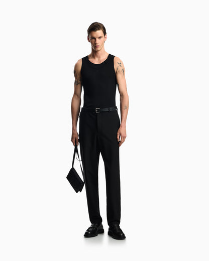 Emporio Armani Technical jersey trousers with 3D-effect micro texture