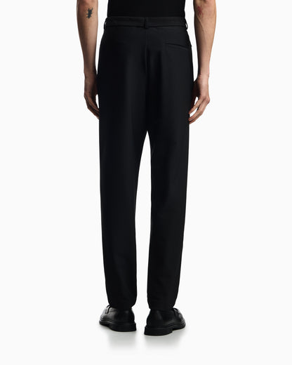 Emporio Armani Technical jersey trousers with 3D-effect micro texture