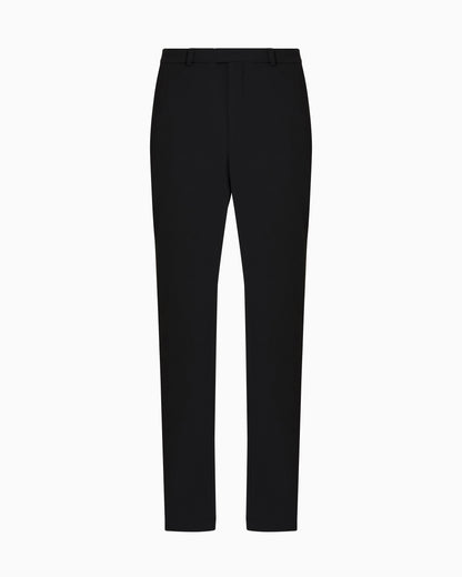 Emporio Armani Icon piqué-effect micro-textured crêpe jersey trousers