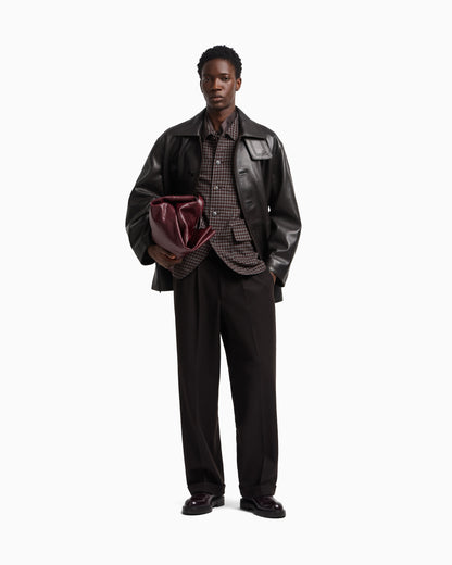 Emporio Armani Shirt jacket in ultra-light fulled wool with an all-over check