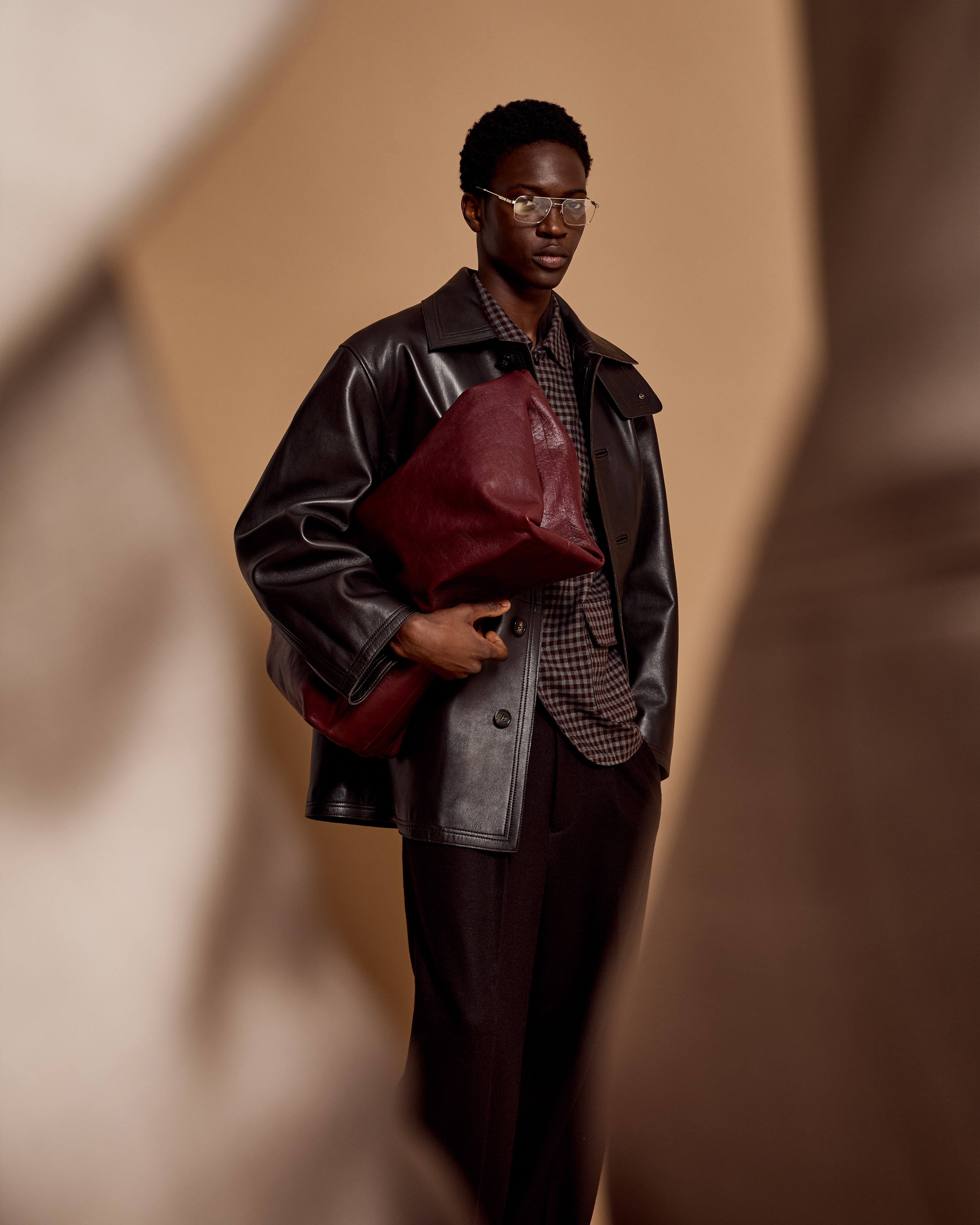 Emporio Armani Shirt jacket in ultra-light fulled wool with an all-over check
