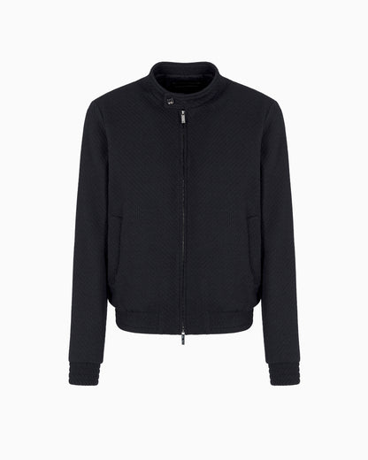 Emporio Armani Blouson in 3D-effect jersey-wool blend stretch knit