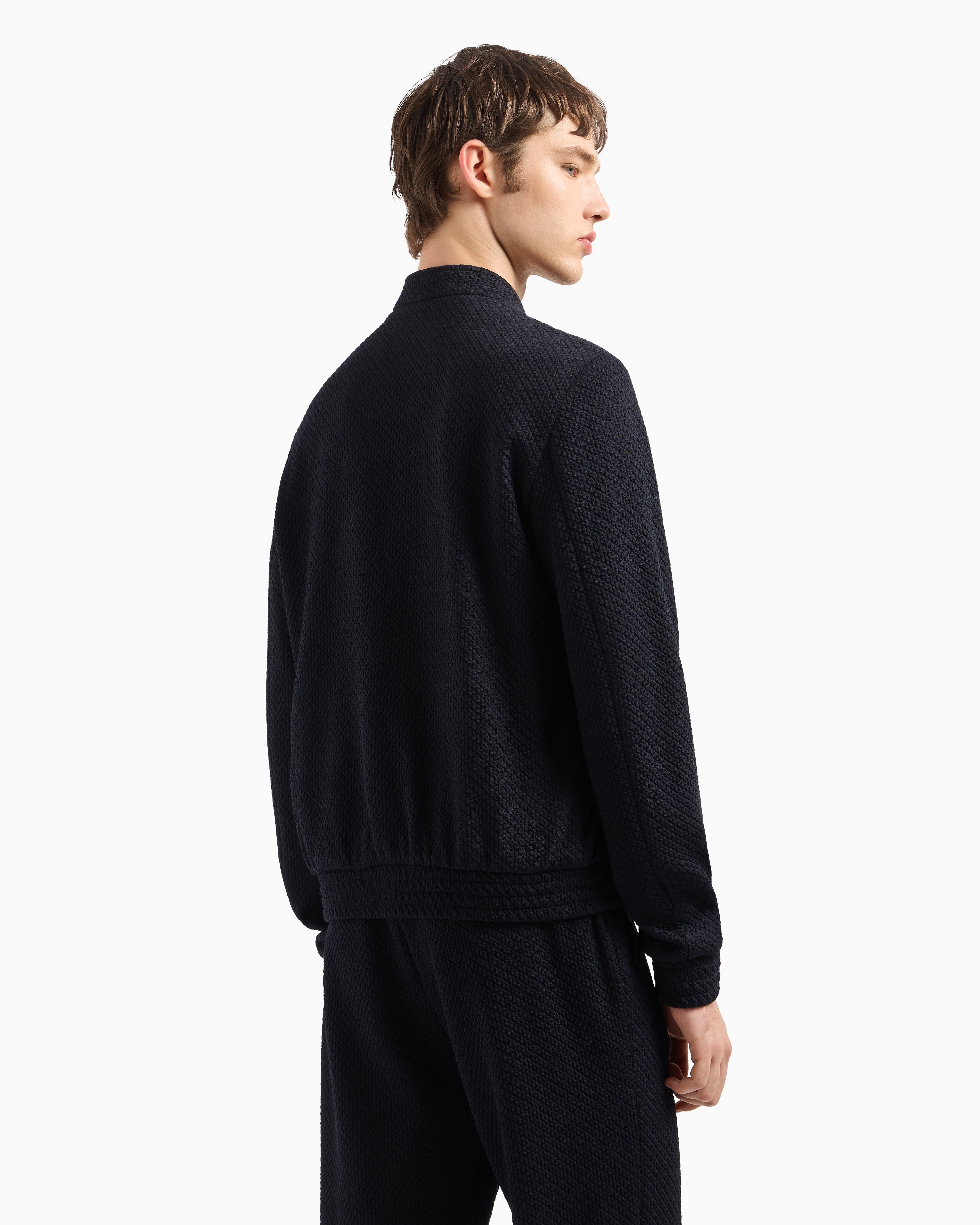 Emporio Armani Blouson in 3D-effect jersey-wool blend stretch knit