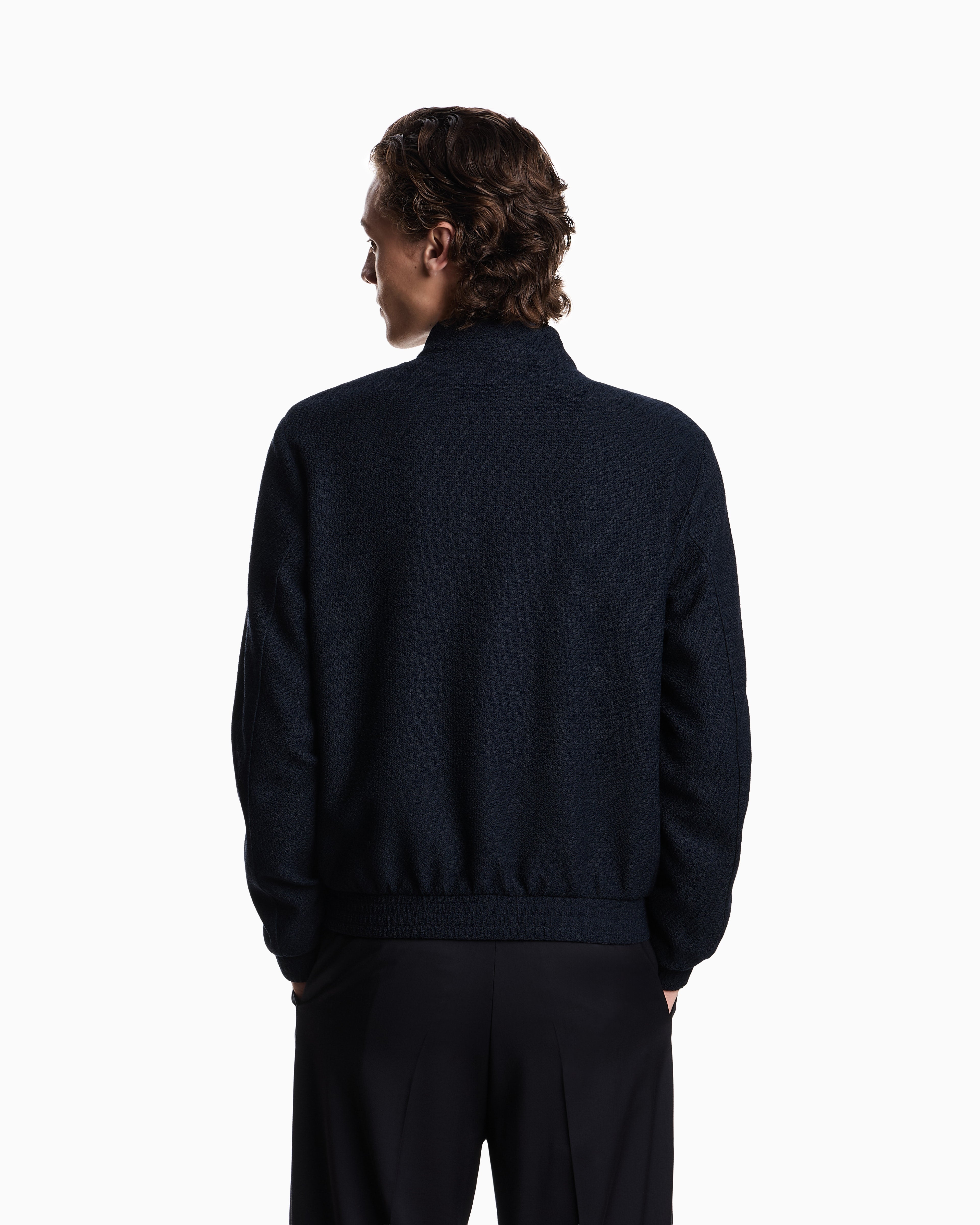 Emporio Armani Icon wool-blend bouclé jersey blouson