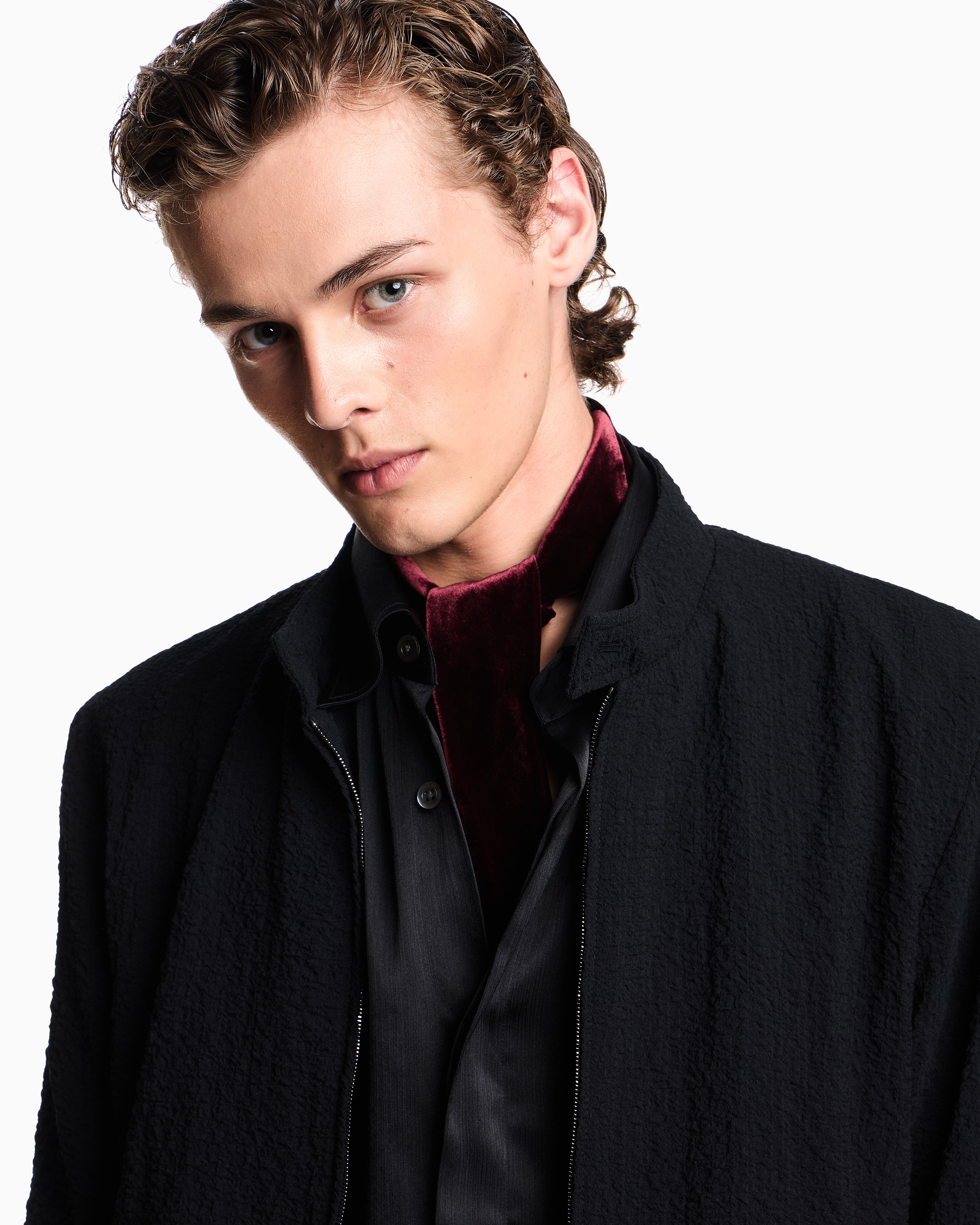 Emporio Armani Technical seersucker fabric blouson