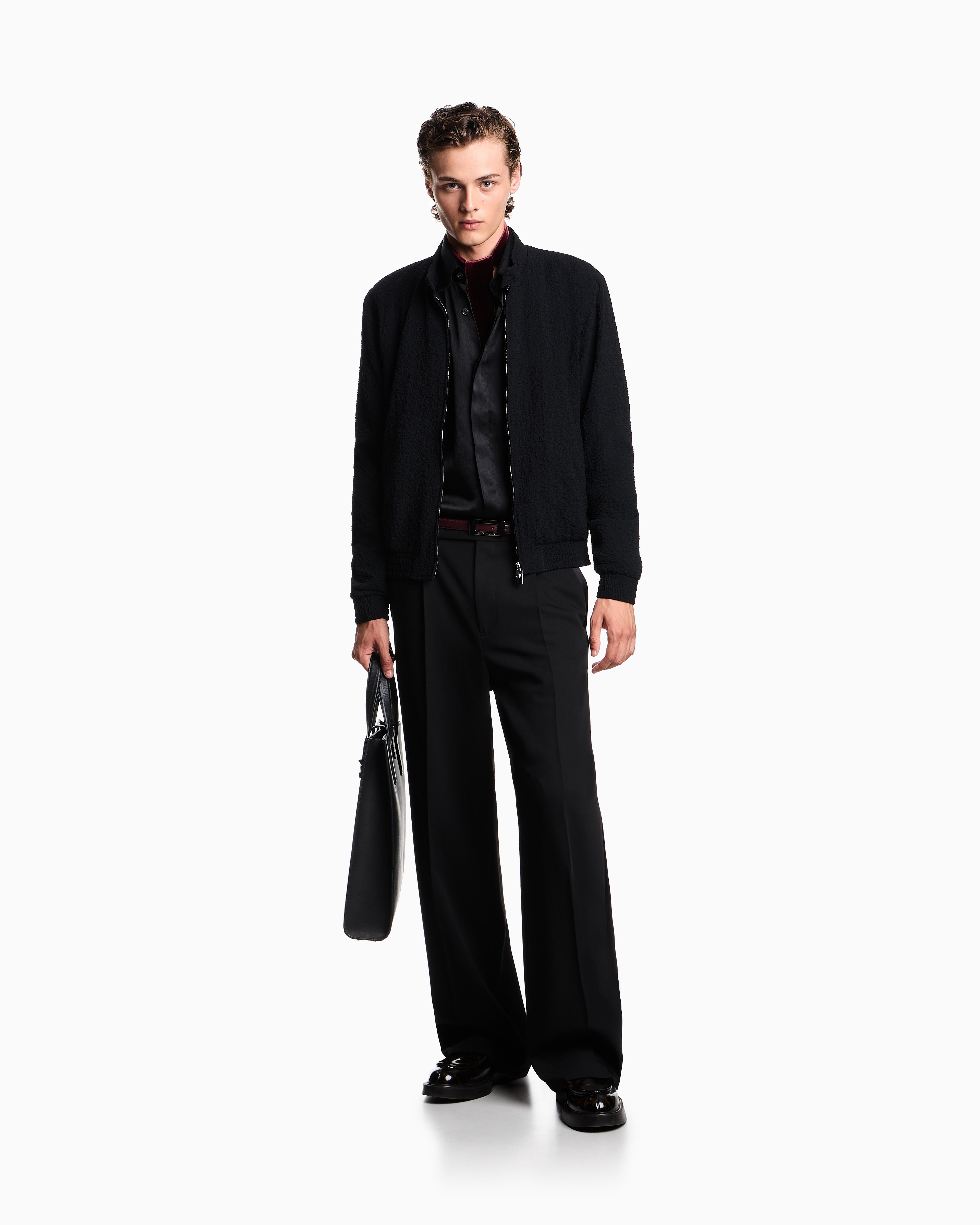 Emporio Armani Technical seersucker fabric blouson