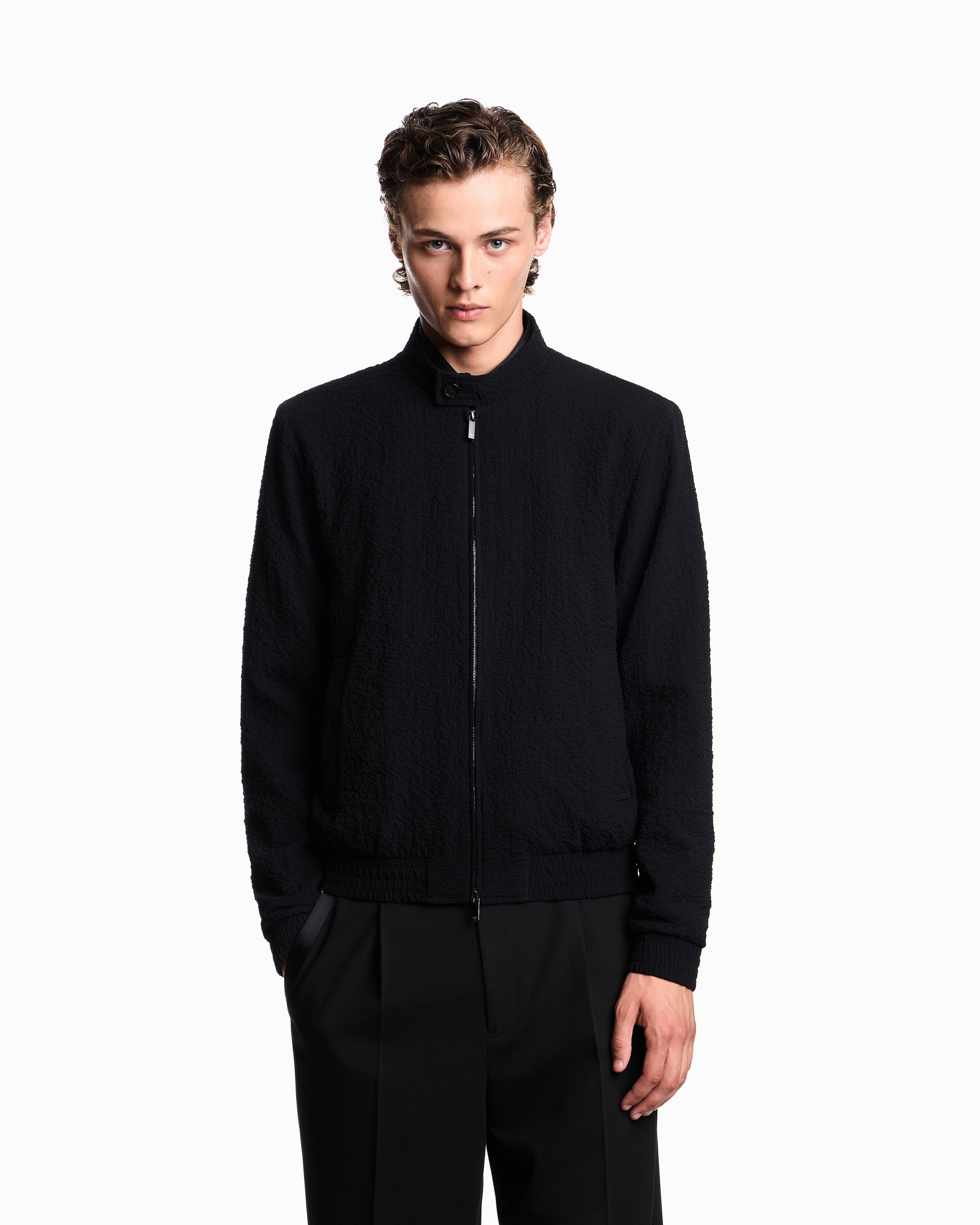 Emporio Armani Technical seersucker fabric blouson