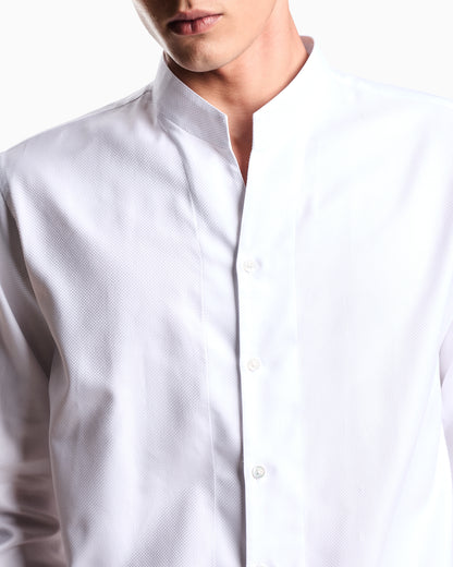 Emporio Armani Armure cotton shirt with guru collar
